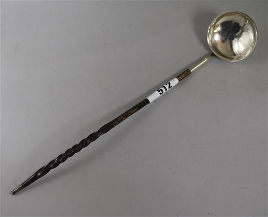 A William IV Scottish silver balleen handled punch ladle